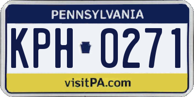 PA license plate KPH0271
