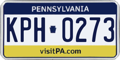 PA license plate KPH0273