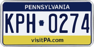 PA license plate KPH0274