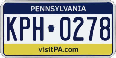 PA license plate KPH0278
