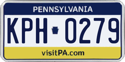 PA license plate KPH0279