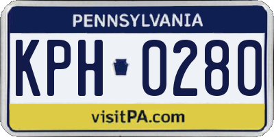 PA license plate KPH0280