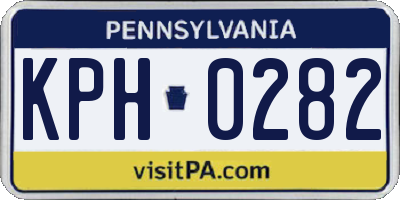 PA license plate KPH0282