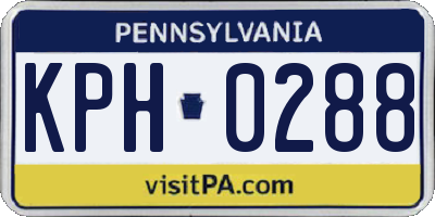 PA license plate KPH0288