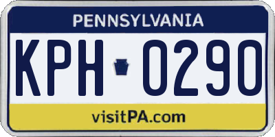 PA license plate KPH0290
