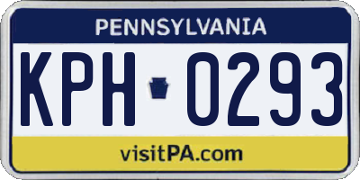 PA license plate KPH0293