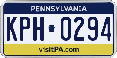 PA license plate KPH0294