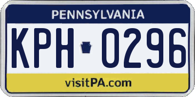 PA license plate KPH0296