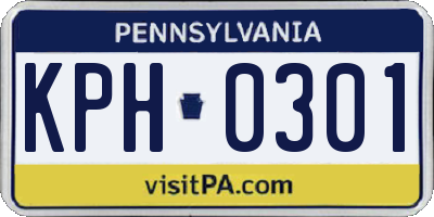 PA license plate KPH0301