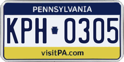 PA license plate KPH0305