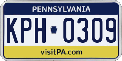 PA license plate KPH0309