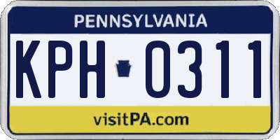PA license plate KPH0311