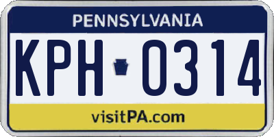 PA license plate KPH0314