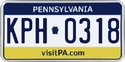 PA license plate KPH0318
