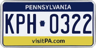 PA license plate KPH0322
