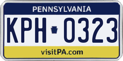 PA license plate KPH0323