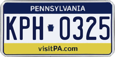 PA license plate KPH0325