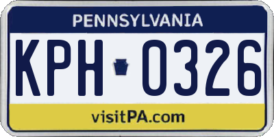PA license plate KPH0326