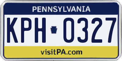 PA license plate KPH0327