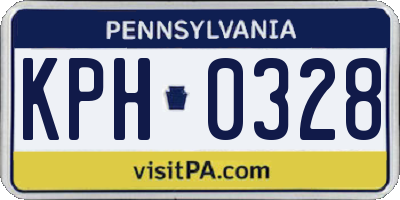 PA license plate KPH0328