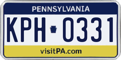 PA license plate KPH0331