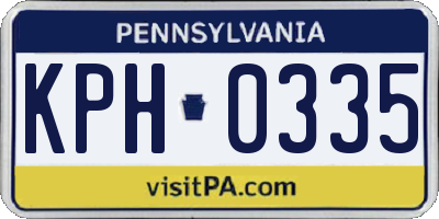 PA license plate KPH0335