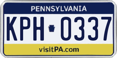 PA license plate KPH0337