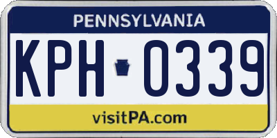 PA license plate KPH0339