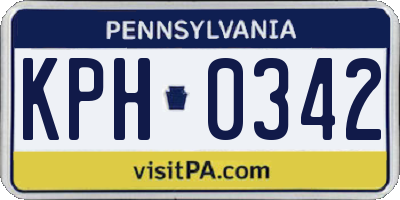 PA license plate KPH0342