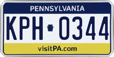 PA license plate KPH0344