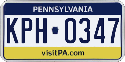 PA license plate KPH0347
