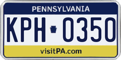 PA license plate KPH0350