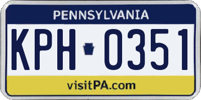 PA license plate KPH0351