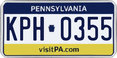 PA license plate KPH0355