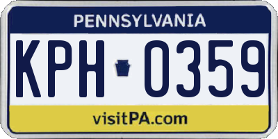 PA license plate KPH0359
