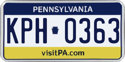 PA license plate KPH0363