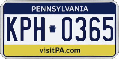 PA license plate KPH0365