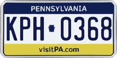 PA license plate KPH0368