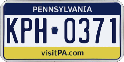 PA license plate KPH0371