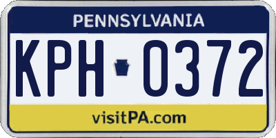 PA license plate KPH0372