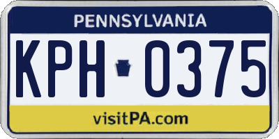 PA license plate KPH0375