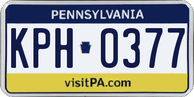 PA license plate KPH0377