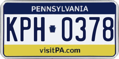 PA license plate KPH0378