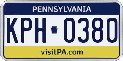 PA license plate KPH0380