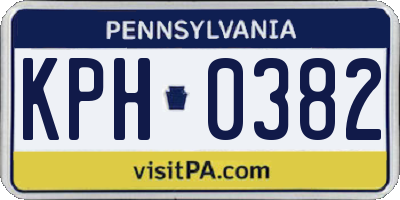 PA license plate KPH0382