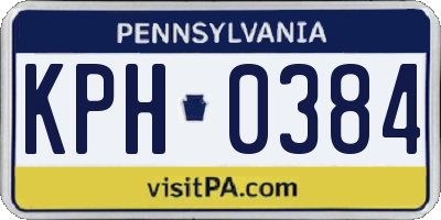 PA license plate KPH0384