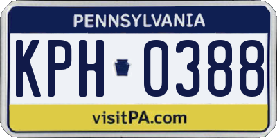 PA license plate KPH0388
