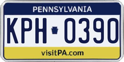 PA license plate KPH0390