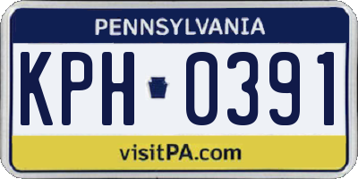 PA license plate KPH0391