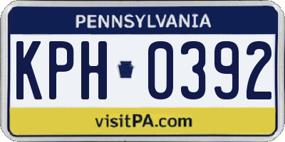 PA license plate KPH0392